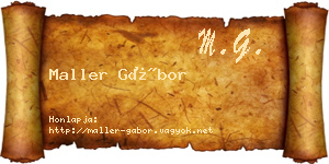 Maller Gábor névjegykártya