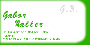 gabor maller business card