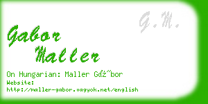 gabor maller business card